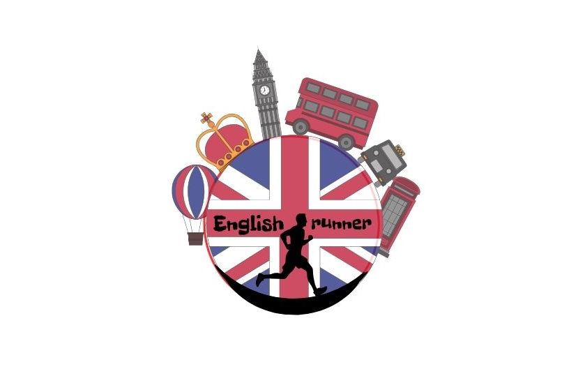 Logo Powiatowego konkursu z j. angielskiego "English Runner"