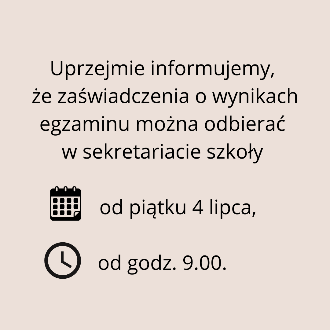 Odbiór zaświadczeń o wynikach egzaminu