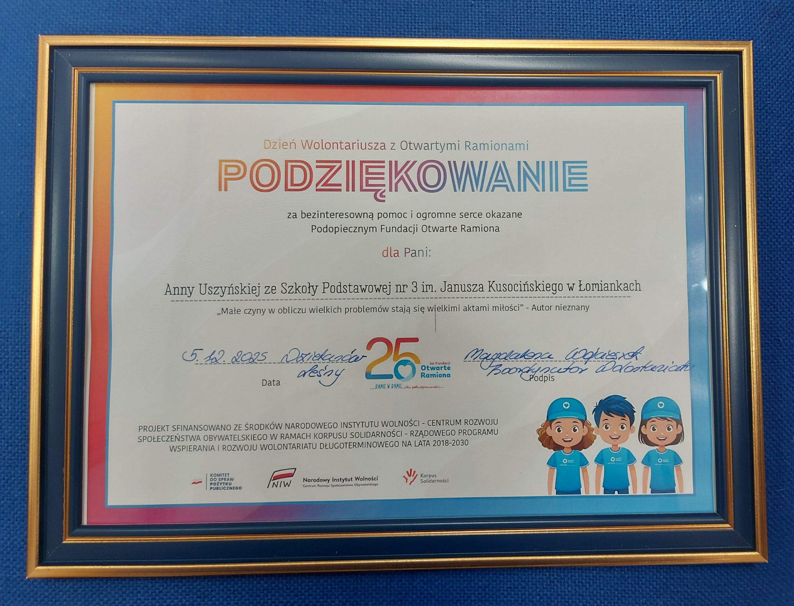 Uroczysta gala z okazji 25-lecia istnienia Fundacji Otwarte Ramiona