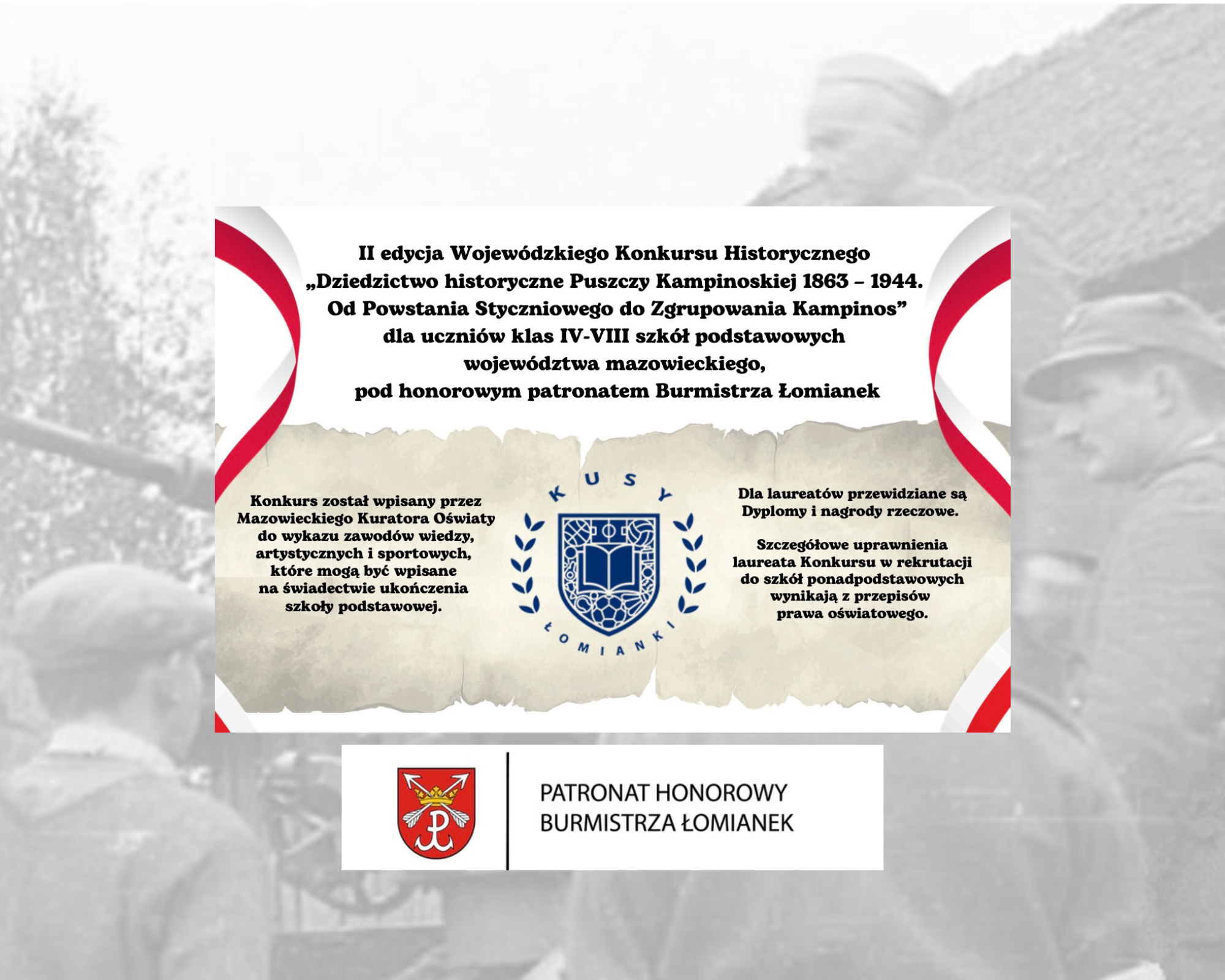 Wyniki etapu szkolnego Wojewódzkiego Konkursu Historycznego „Dziedzictwo historyczne Puszczy Kampinoskiej 1863 - 1944. Od Powstania Styczniowego do Grupy Kampinos" dla uczniów klas IV-VIII szkół podstawowych województwa mazowieckiego