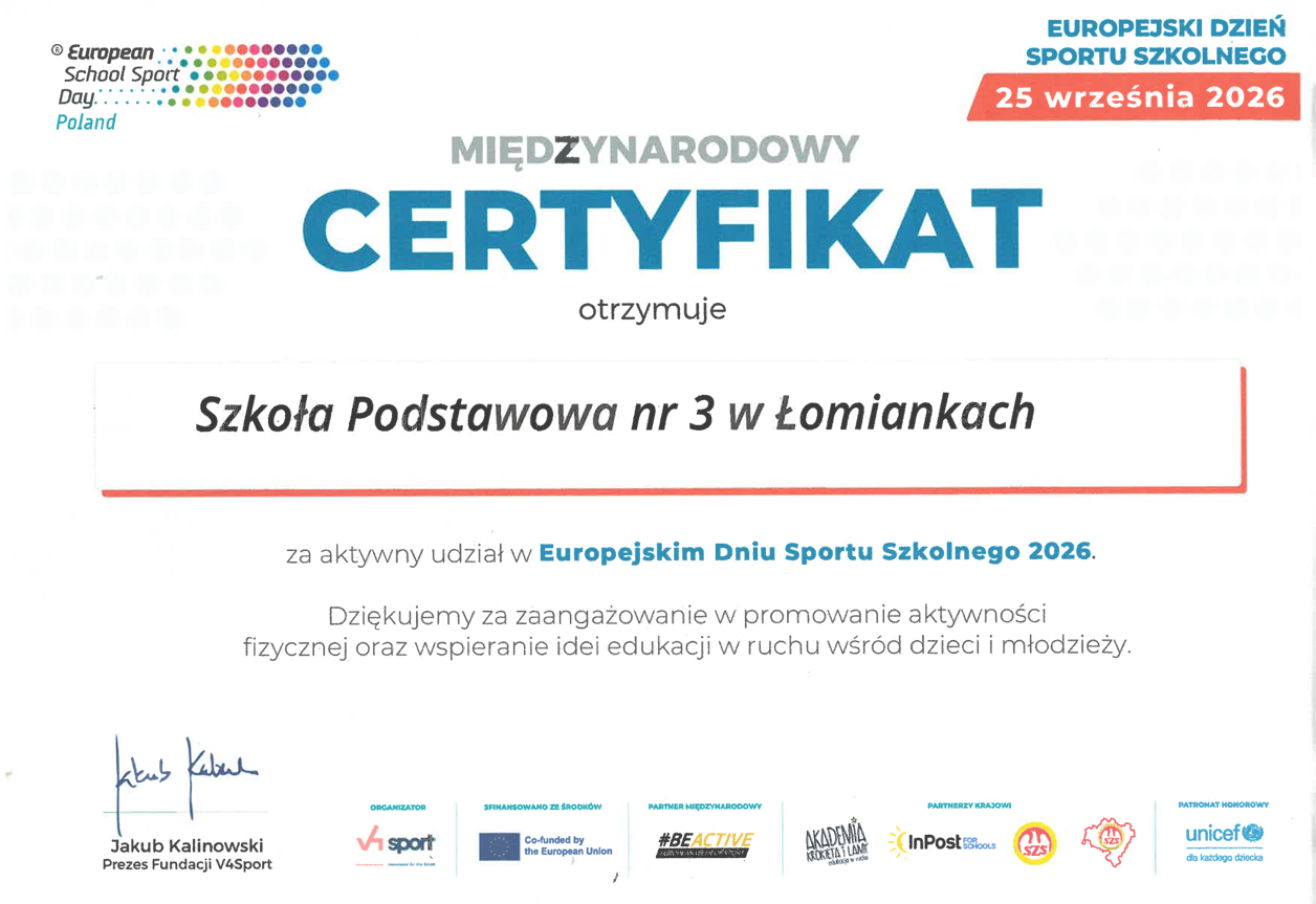 Europejski Dzień Sportu Szkolnego 2026